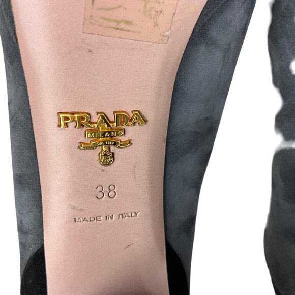 Prada Women's High Stiletto Ankle Heeled Boots Multicolor Sz 38 - Picture 10 of 11